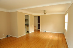 Dining / Living room: view towards kitchen and bedrooms